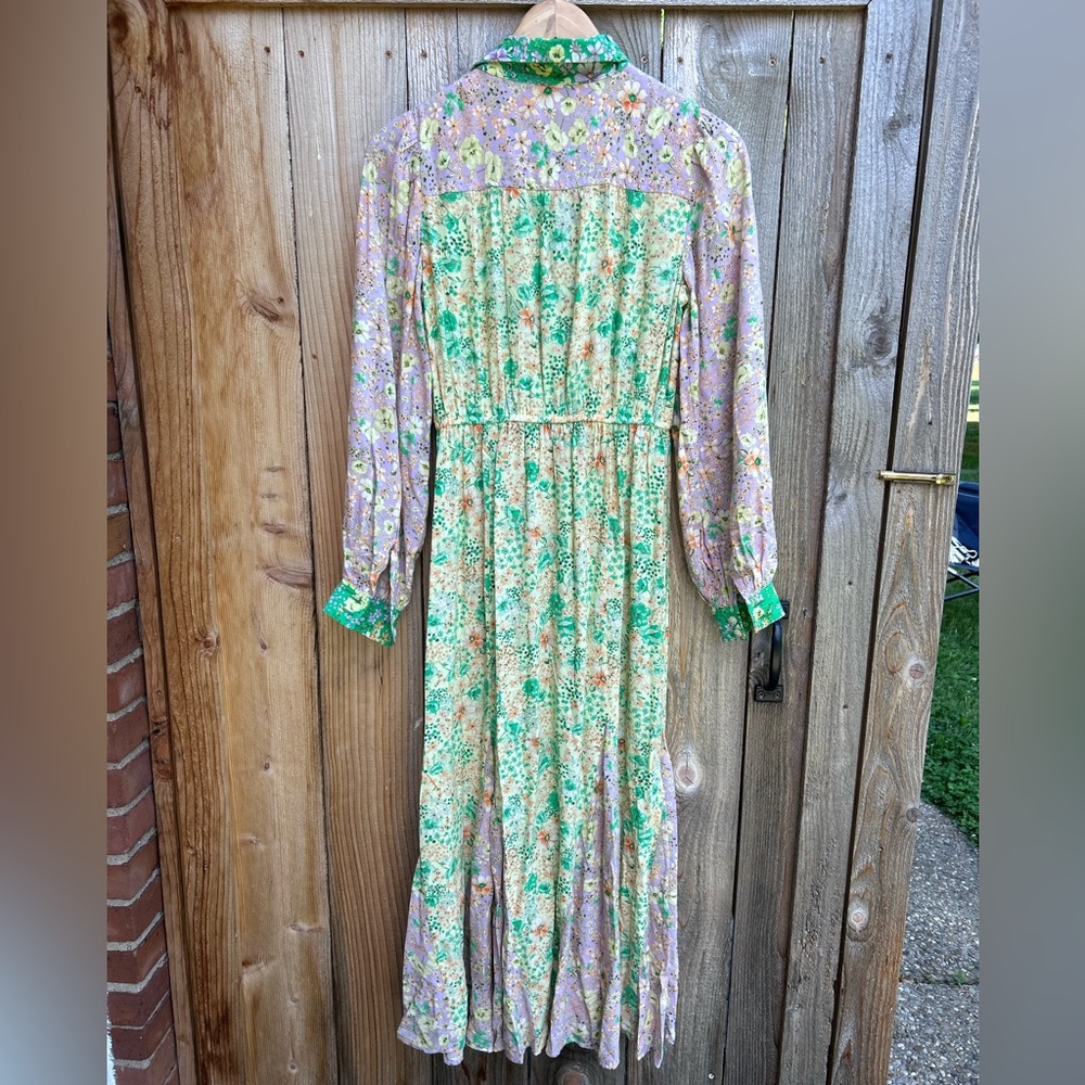 Loft Floral Vintage Godet Pocket Shirtdress Maxi - Picture 6 of 8